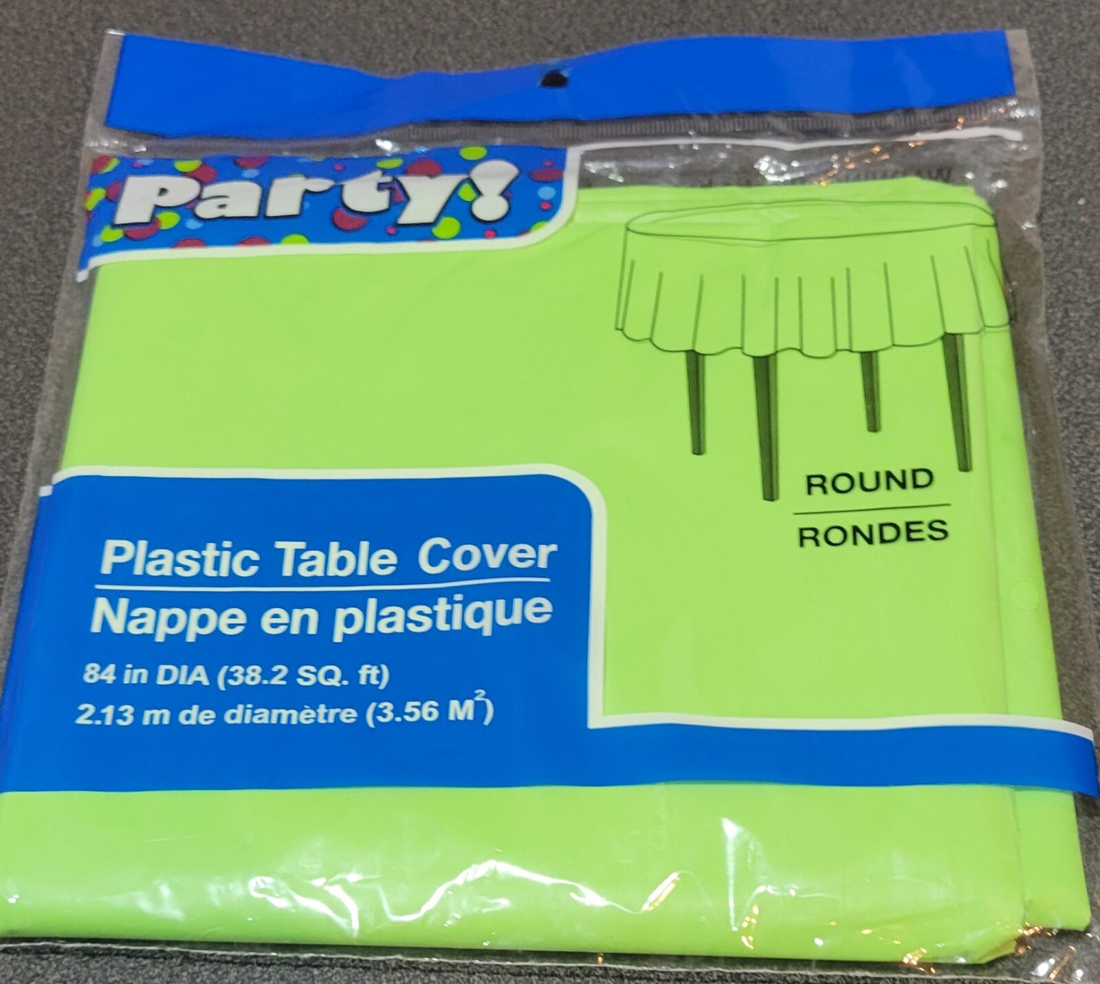 84 Inch Round Lime Green Plastic Kids Birthday New Sealed