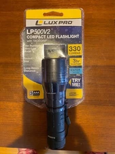 LUXPRO 330 Lumen Tactical LED Flashlight  Waterproof Resistant NEW battery inc