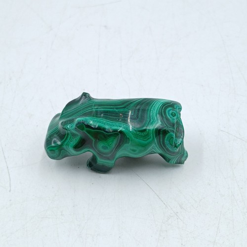 Three Small Hand Carved Malachite Animal Figurines All Damaged Beautiful Green - Picture 2 of 19