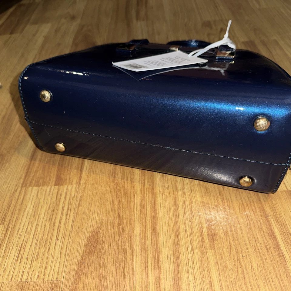 Bolso de Mano Alyssa Elegante a Presión Diamante Azul Marino Nuevo con Etiquetas Foto 3 de 4