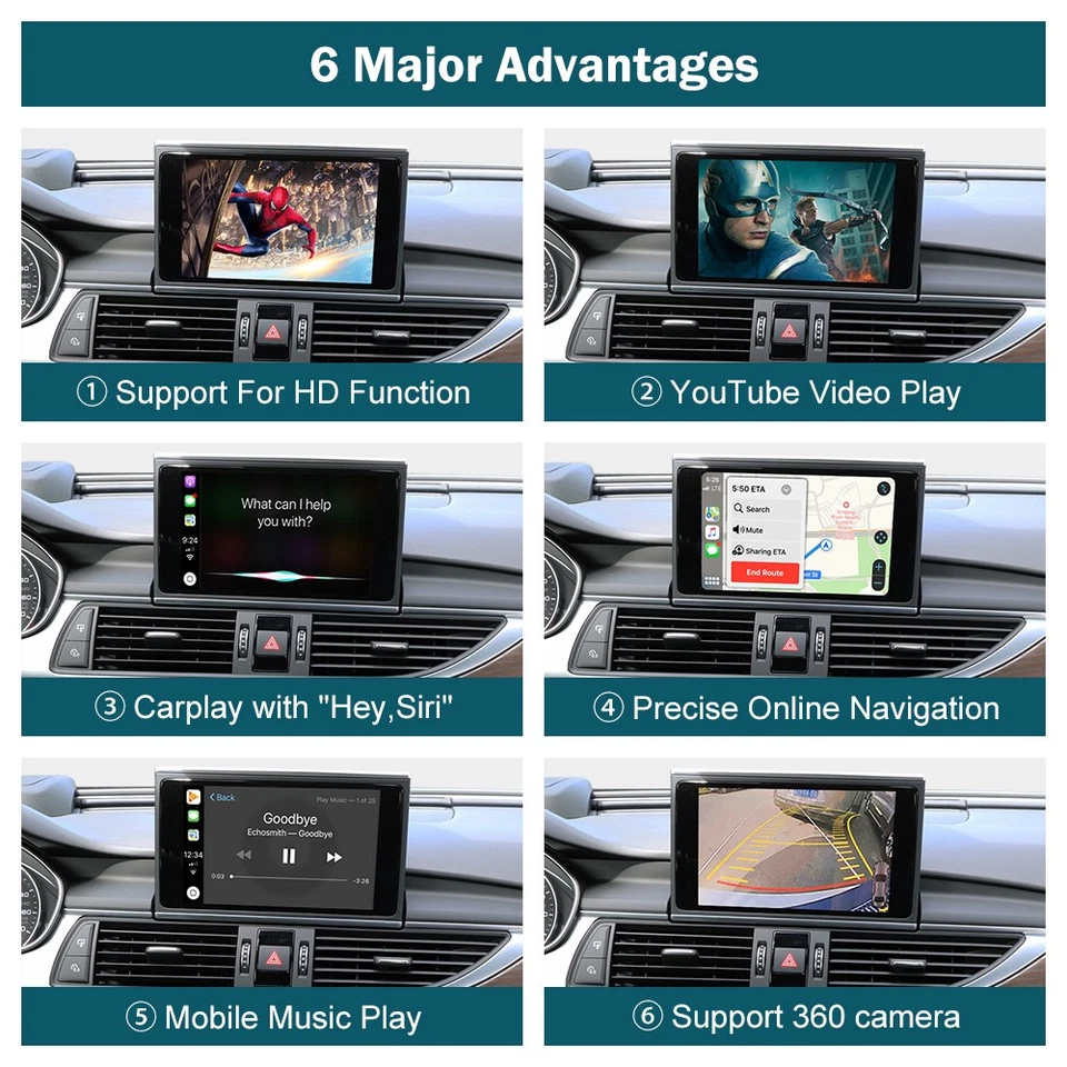 Wireless CarPlay Android Auto Decoder Mirror Link Für Audi A6 A7 2012-2018 - Bild 4 von 4