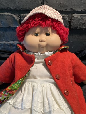 My Dream Baby Vintage B.B. Doll Made in Spain Sleepy  Eyes Red Hair Red Coat 19''