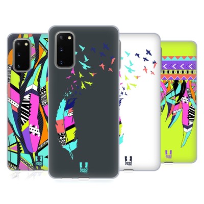 HEAD CASE DESIGNS NEON FEATHERS SOFT GEL CASE FOR SAMSUNG PHONES 1