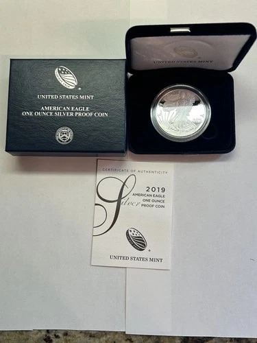 2019-W Proof American Silver Eagle-1 Oz. .999 Fine-Box & COA