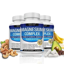 Toplux Nutrition Magnesium Complex 1000mg Supports 8 Elemental Magnesium 3Pack