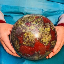 8.53LB Natural Dragon's Blood Stone sphere quartz polished ball healing decor