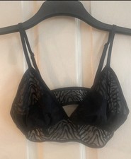 La Senza Zebra Print Sheer Black Bralette Size S
