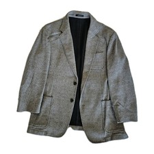 Armani Collezioni Men's Sport Coat Gray Herringbone 100 Cotton Tweed Sz 46 S