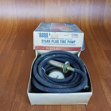 Vintage Schrader Tire Pump 8888g - Spark Plug Powered