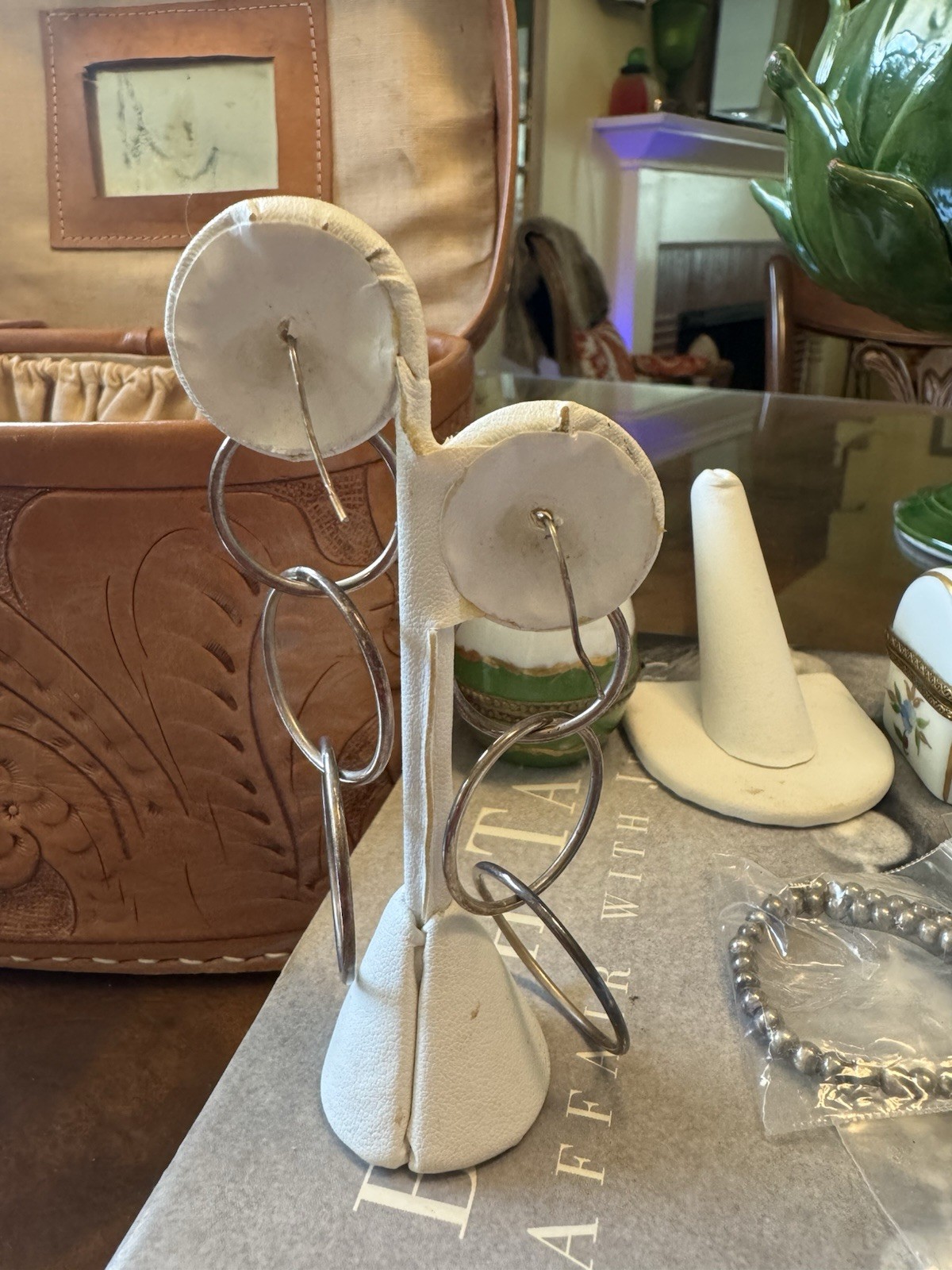 925 sterling silver Three Loop Dangle Earrings - image 4