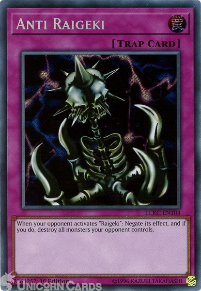 LCKC-EN104 Anti Raigeki Secret Rare 1st Edition Mint YuGiOh Card
