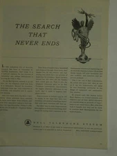 Magazine Ad* - 1944 - AT&T / Bell System - World War II - Search That Never Ends