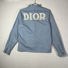 Christian Dior Mens Utility Button Embroidered Denim Jacket Sz 48 Made In Italy