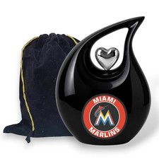 Teardrop Cremation Urn for Human Ashes Adult Large Miami Marlins Baseball New