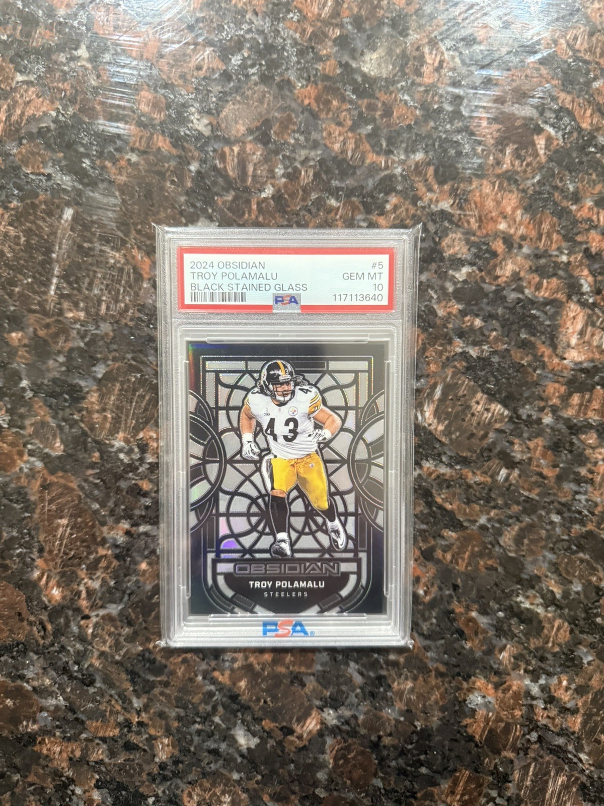 2024 Obsidian Troy Polamalu Black Stained Glass SSP Case Hit PSA 10 STEELERS
