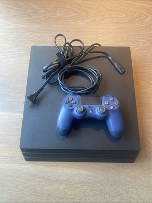 PS4 Pro with Navy Blue PS4 Controller and Power/HDMI Cords