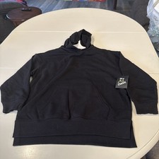 Art Class Fleece Hoodie Girls Large Black Solid Rib Trimmed Kangaroo Pocket