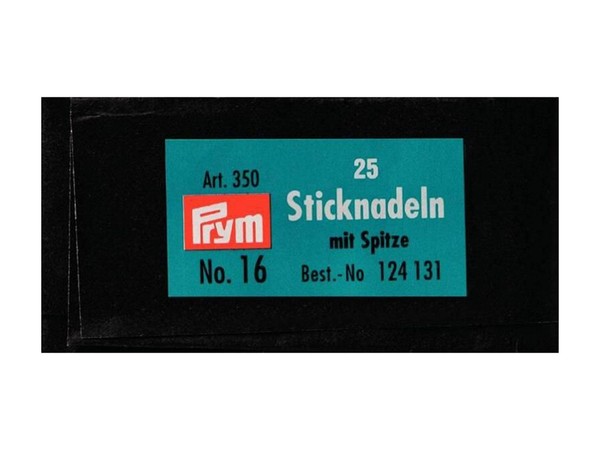 Prym 124131 Sticknadeln Mit Spitze Silberfarbig - Ø 1,6Mm X 55Mm No. 16 - 25 Stü-image
