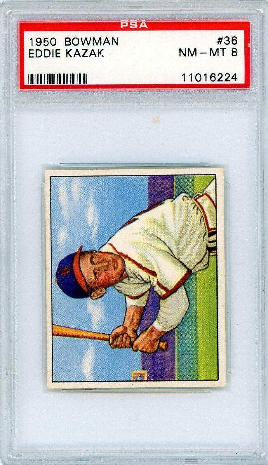 1950 Bowman Eddie Kazak #36 PSA 8 P1401