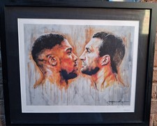 Anthony Joshua.  V'S Vladimir Klitschko Jay Connoly signed Print.