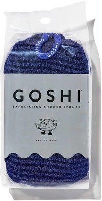 NIB - Goshi Exfoliating Shower Sponge Blue -  Made in Japan