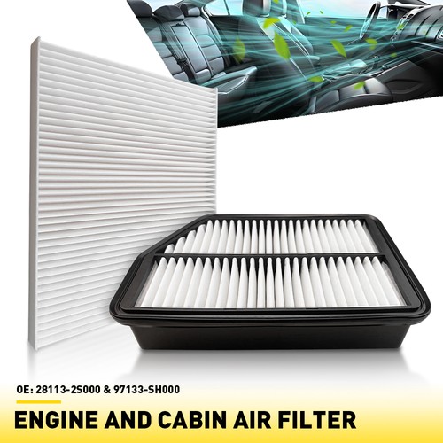 Juego de filtro de aire de cabina de filtro de motor adecuado 2014-18 KIA FORTE 97133-SH000 28113-2S000 - Imagen 16 de 18