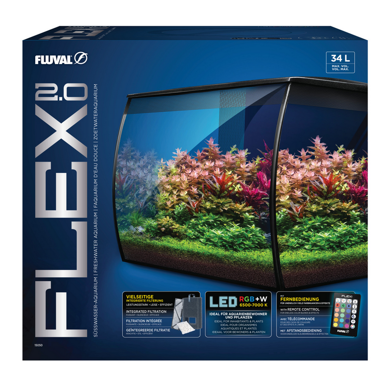Fluval Flex 2.0 – Modern 34L Freshwater Aquarium With LED & Filter