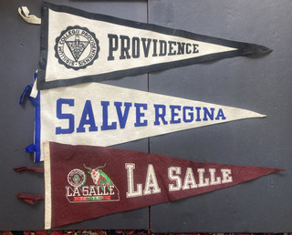 VINTAGE 1950's FELT FOOTBALL PENNANTS PROVIDENCE LA SALLE SALVE REGINA