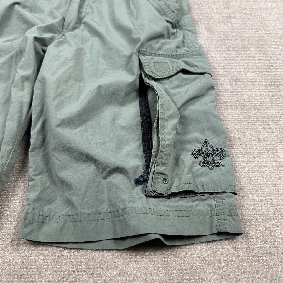 BSA Boy Scouts Centennial Supplex Nylon Cargo Shorts Adult XS Green Uniform - Image 3 of 4