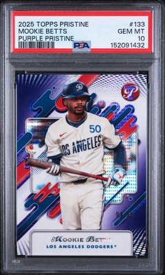 2025 Topps Pristine #133 Mookie Betts Purple Refractor /99 PSA 10 GEM MINT