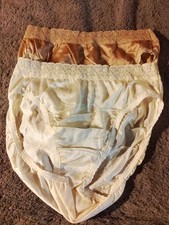 2 Pair Hicut Sz 5 vintage fruit of the loom 100 nylon panties w/tag, Wide Lace