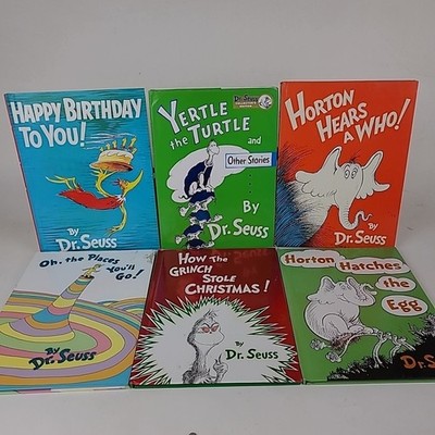 Lot of 6 Dr. Seuss Large Size Books Horton Grinch Yertle the Turtle Random House