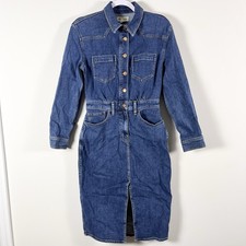 Madewell Womens Western Midi Shirtdress in Laselle Wash Size 2 Denim Button-Up