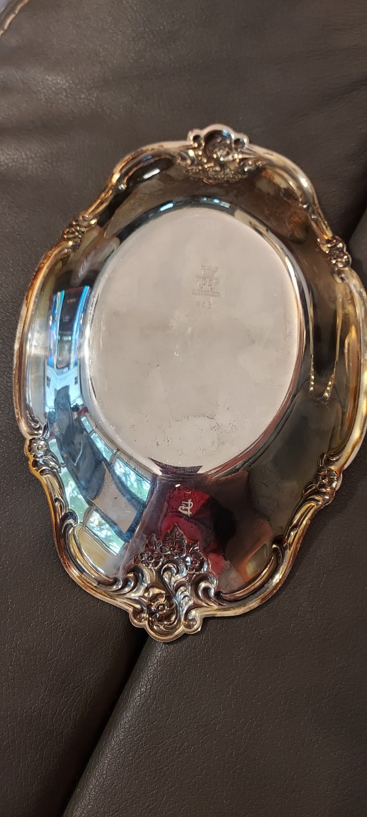 Vintage International Silver Company #448 Silverplate Orleans Rose Dish/Tray