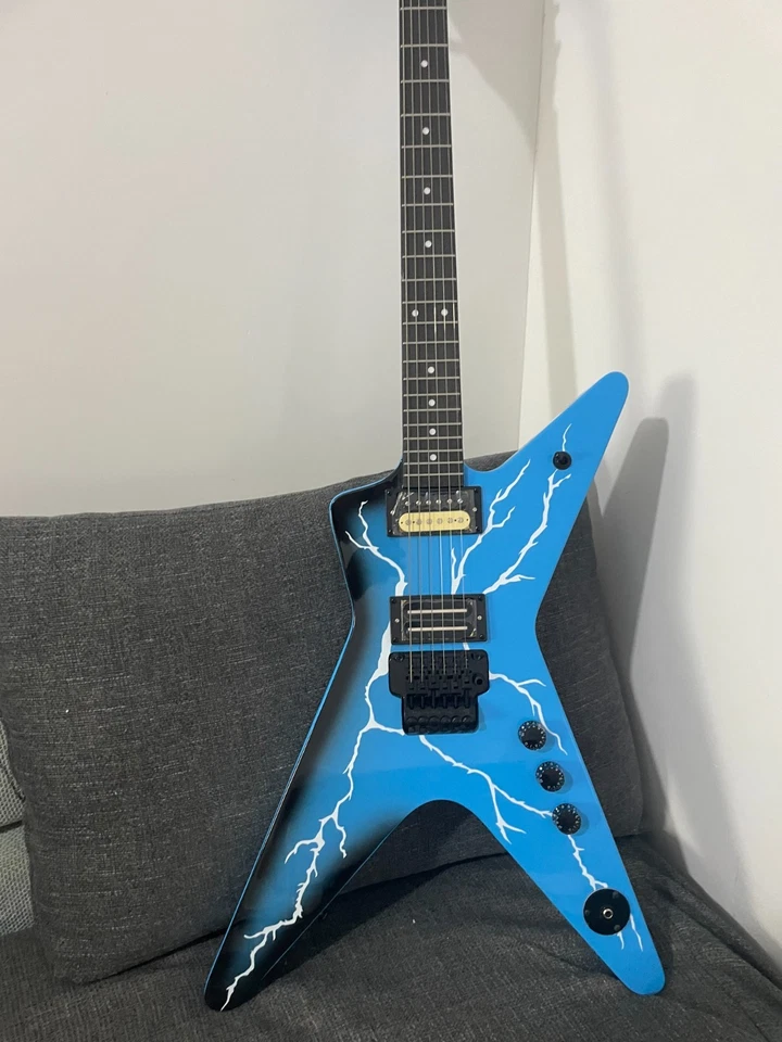 Blue Lightning Veneer Dimebag Darrel ML Electric Guitar 6 Strings - Image 2 of 4