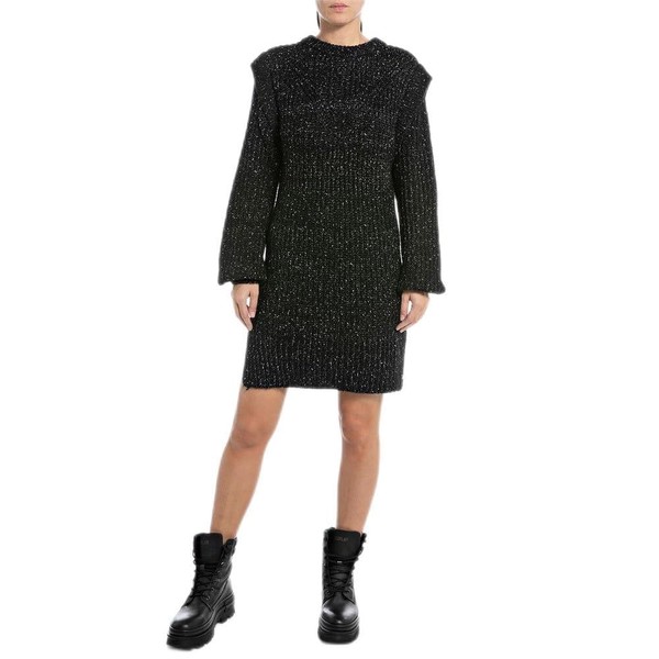 Replay Damen Strickkleid Kurz, Black 098 (Schwarz), L-image