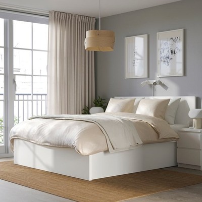 IKEA Bett - MALM Bettgestell mit Aufbewahrung, weiß, 140x200 cm
