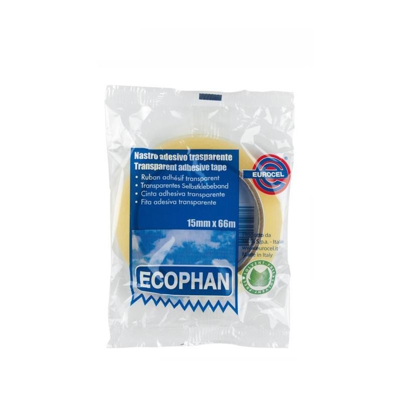 Eurocel nastro adesivo Ecophan dimensioni mm 15 X 66 mt trasparente