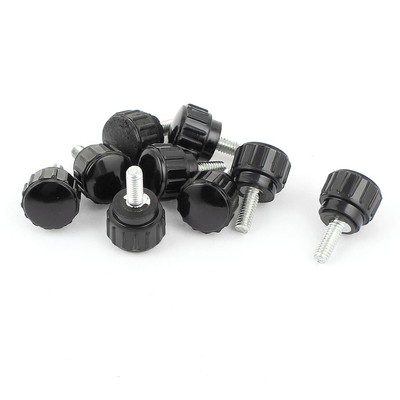 Manopole A Stella Filettate M6 X 50 Mm – 5 Pezzi, Impugnatura Nera, Per Macchinari E Attrezzature