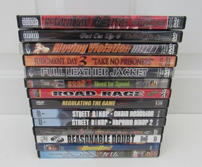 MIXED LOT OF FOURTEEN (14) MOTOCROSS STREET EXTREME STUNTS DIRT BIKE SPEED DVD's
