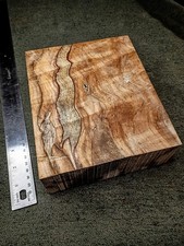 Light Spalted Maple Turning Block 7 1/2 x 6 1/4 x 2 3/4 Bowl Blank Wood Lathe...