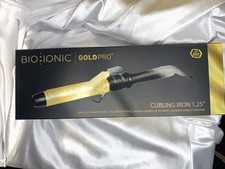 Bio Ionic Goldpro 1.25  Curling Iron, Blue, Moisturizing Heat  24K Gold MX