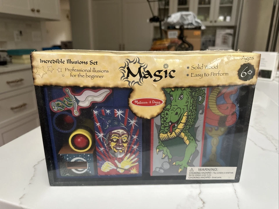 Melissa & Doug Deluxe Magic Set ~ Wooden Storage Box & Illusions ~ NEW SEALED - Image 4 of 4