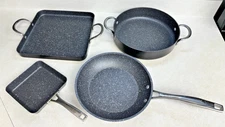 Curtis Stone ~ Non-stick Cookware Set ~ 4 Piece Set ~ Black