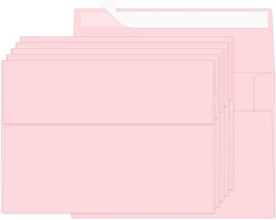 100 Packs Pink 4x6 Envelopes for Invitation Card A6 Small Envelopes Self Seal...
