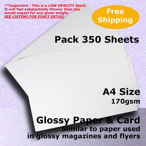 Gloss White A5 A4 Size Paper Card stocks 115 150 170 200 250 300 350gsm #L1XA54 - Picture 35 of 101