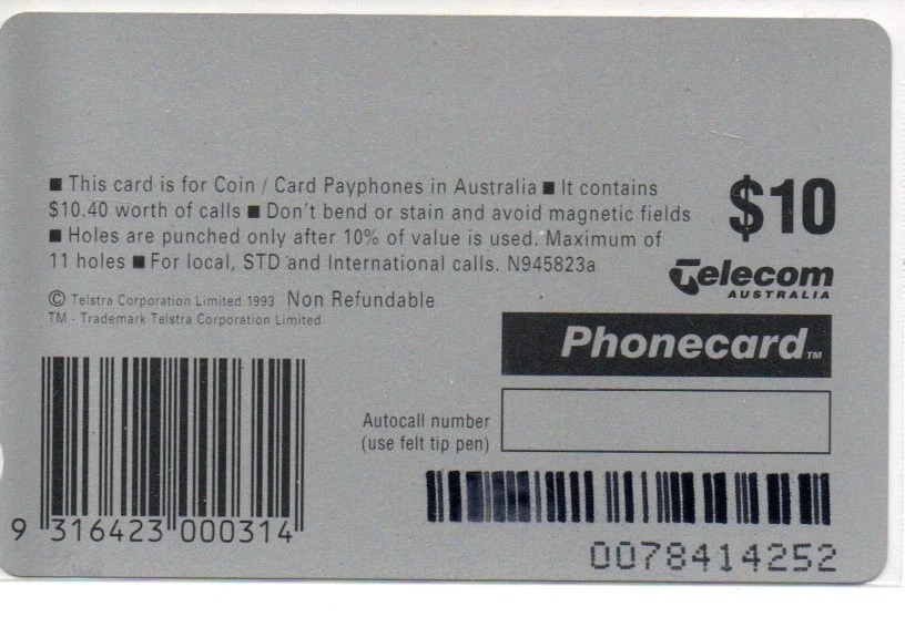 Telecom $10 Mint Phonecard-Invisible Heritage