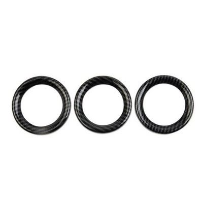 3x Carbon Fiber Effect AC Buttons Frame Cover for 09-21 Nissan Fairlady Z34 370z