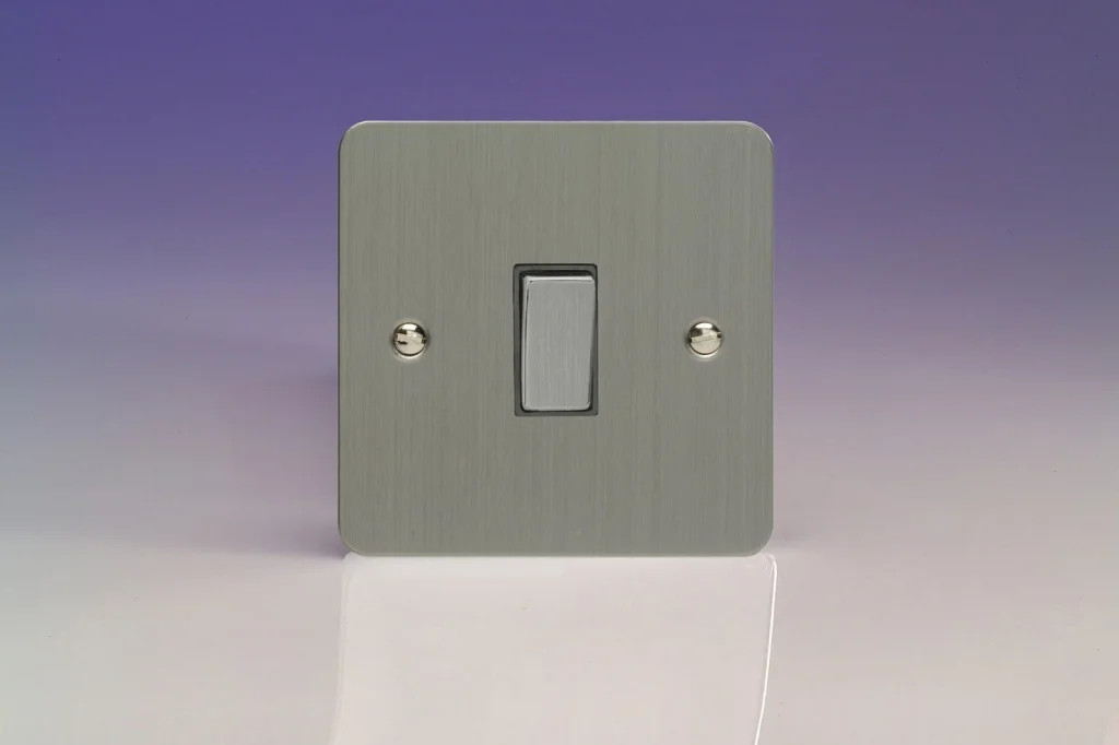 Switch Silver 20A Ultraflat Brushed Steel Varilight XFS20D