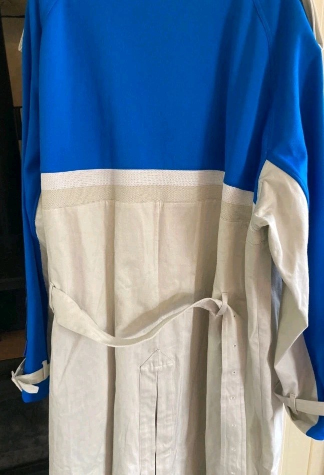 Adidas Trench Coat Blue version 83C Grey Long Belted, Unisex